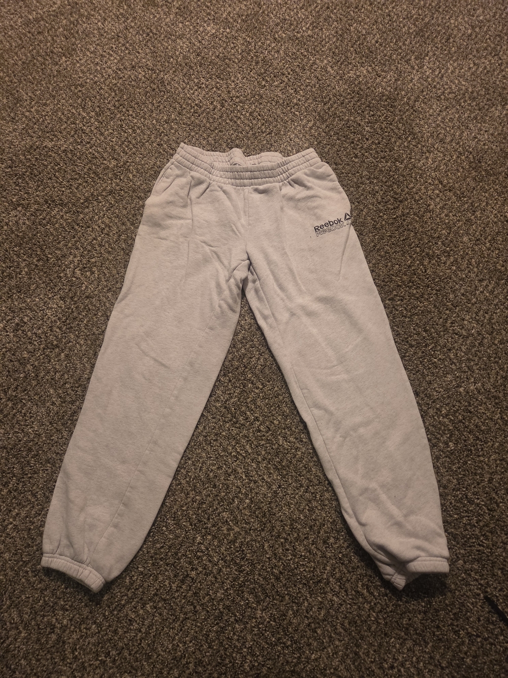 Reebok Womens Light Gray Joggers with Logo